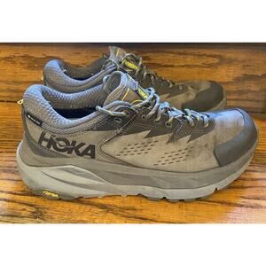 Size 8.5D wide Hoka One One Kaha GTX Low Charcoal Grey Green Sheen